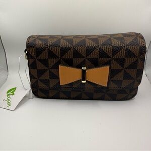 Brown and Tan Geometric Pattern Bag